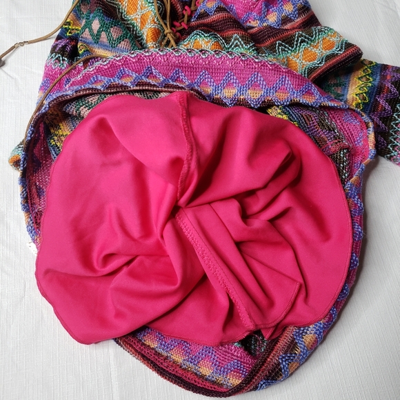 Rare Editions Dress Multicolor Chevron Print Lined Bell Sleeves Girl's Size 5 - Picture 14 of 14